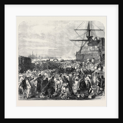 Embarkation of Dockyard Workmen As Emigrants at Portsmouth UK 1869 by Anonymous