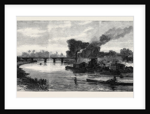 The Cam River Improvements: Dredging Near Cambridge UK 1869 by Anonymous