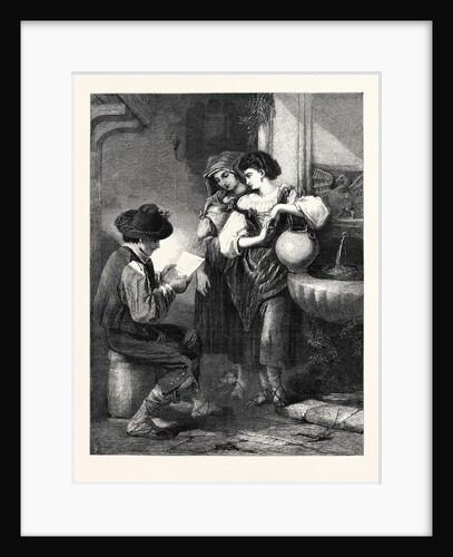 The Letter, in the Exhibition of the Society of Painters in Water Colours 1869 by Anonymous