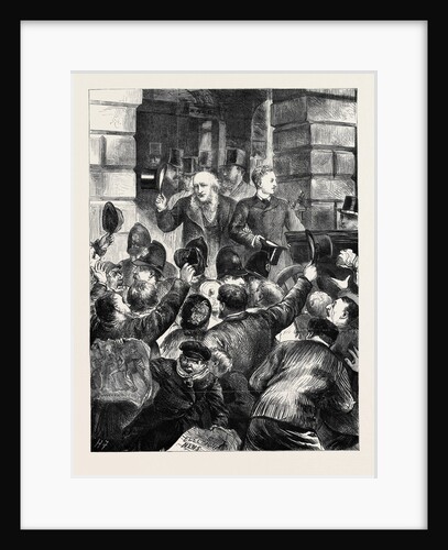 Electioneering at Liverpool: Scene at the Townhall after the Nomination 1880 by Anonymous