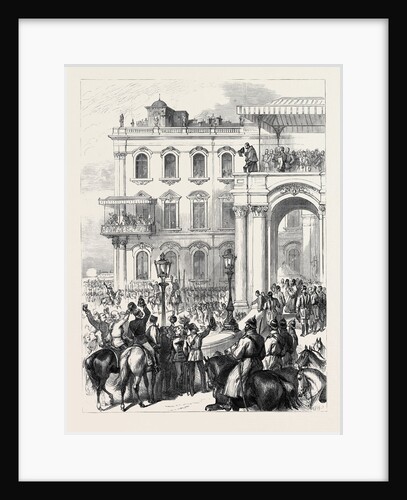 The Emperor of Russia Bowing to the People from the Soltykoff Balcony of the Winter St. Petersburg 1880 by Anonymous