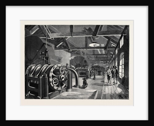 The St. Gothard Tunnel: Air-Compressing Machinery at Airolo 1880 by Anonymous