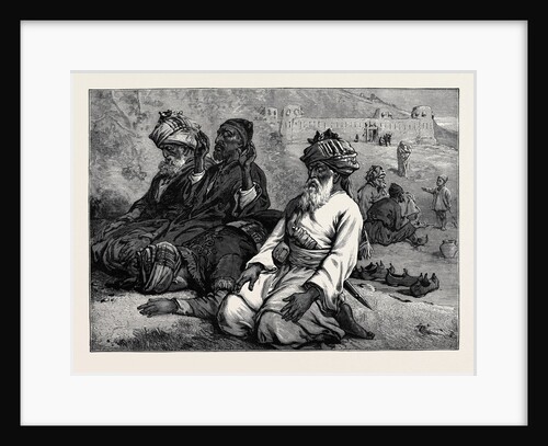 Afghans at Their Namaz 1880 by Anonymous