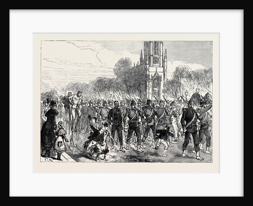 The Easter Volunteer Review: Arrival of Volunteers at Brighton by Road 1880 by Anonymous