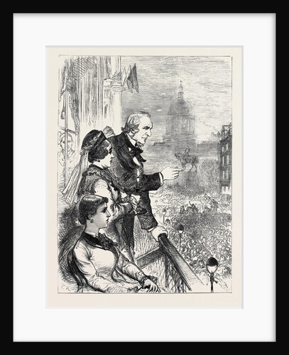The Midlothian Election: Mr. Gladstone Addressing the Crowd from the Balcony of Lord Rosebery's House in George Street Edinburgh by Anonymous