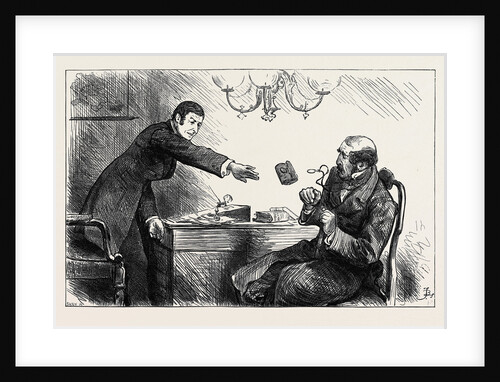 The Usurer However Chucked Him Scornfully an Old Pocket-Book with a Ten-Pound Note Inside Saying. 'There 's Your Own Money Back Again with Interest Magpie!' 1880 by Anonymous