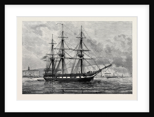 The United States Frigate Constellation with Relief Stores for Irish Distress Off Haulbowline in Cork Harbour 1880 by Anonymous