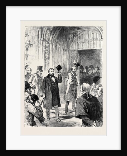 Meeting of the New Parliament: Arrival of New Members in Westminster Hall London 1880 by Anonymous
