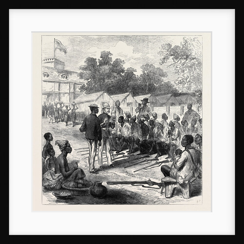 The Ashantee War: Arrivals at the North Gate Cape Coast Castle 1874 by Anonymous