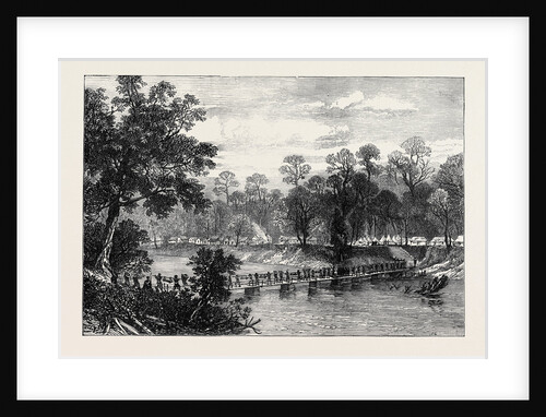 The Ashantee War: The Camp at Prah-Su Native Artillery Crossing the River 1874 by Anonymous