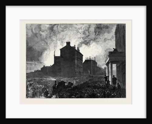 The Burning of the Pantechnicon: The Fire Seen from Belgrave Square London 1874 by Anonymous