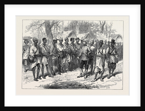 The Ashantee War: Inspecting Kossohs at Prah-Su 1874 by Anonymous