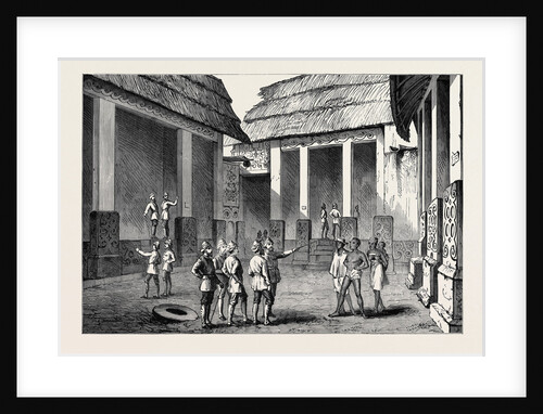 The Ashantee War: Interior of the Adansi Chief's Palace at Fomannah: English Officers Selecting Quarters 1874 by Anonymous