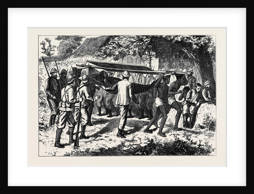 The Ashantee War: Wounded Officer of the 42nd Borne from the Field by Native Hammock-Men 1874 by Anonymous