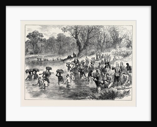 The Ashantee War: The Return from Coomassie: Crossing a River 1874 by Anonymous