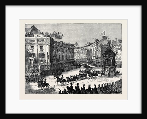 The Royal Entry Into London: The Procession in Oxford Circus London 1874 by Anonymous
