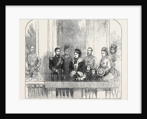 The Queen and Duke and Duchess of Edinburgh at the Balcony at Buckingham Palace London 1874 by Anonymous
