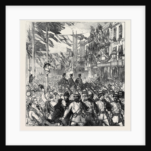 The Ashantee War: The Return Home Arrival of the 23rd Royal Welsh Fusiliers at Portsmouth 1874 by Anonymous