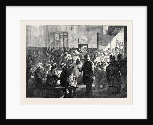 The Distress in Paris: Giving Soup to the Poor at the Charity Kitchen Rue De Sevres 1874 by Anonymous