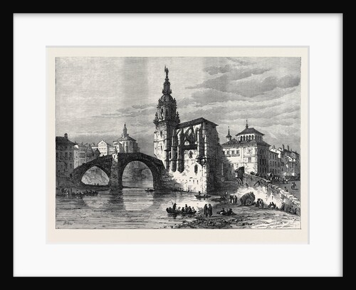 The Civil War in Spain: View in Bilbao the Church and Bridge of St. Antonio 1874 by Anonymous