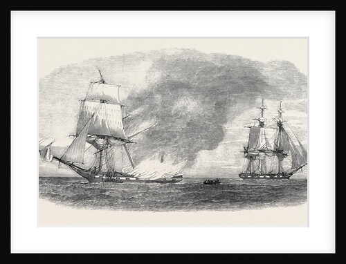Burning of the Ship the Thomas Thompson, on Her Voyage from Bombay to Liverpool, the Crew Rescued by the Barrackpore by Anonymous