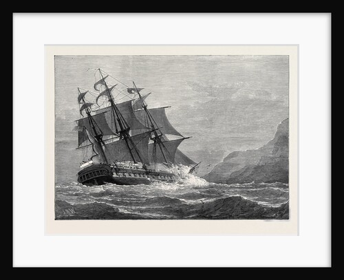 The American Frigate Constitution on Shore at Swanage Point 1879 by Anonymous