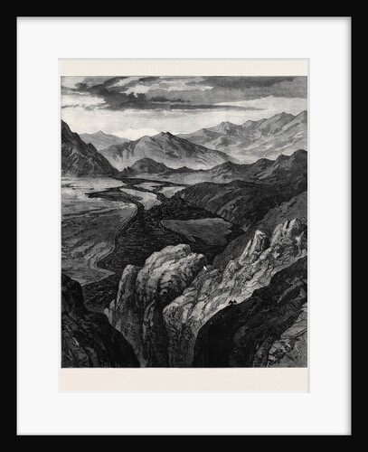 Afghanistan: The Cabul River: Gorge Where It Enters the Plain of Jellalabad the Hindoo Koosh in the Distance 1879 by Anonymous