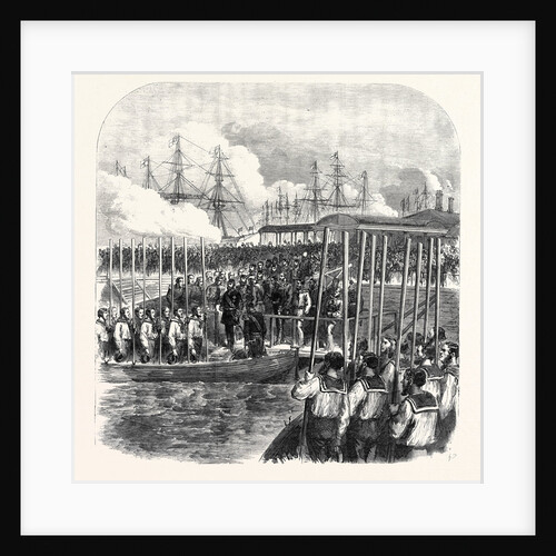 Embarkation of the Sultan at Clarence Yard Portsmouth for the Naval Review UK 1867 by Anonymous