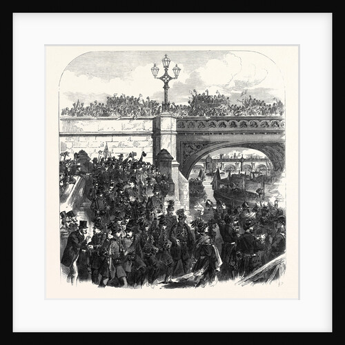 Embarkation of the Belgian' Riflemen at Westminster Bridge UK 1867 by Anonymous