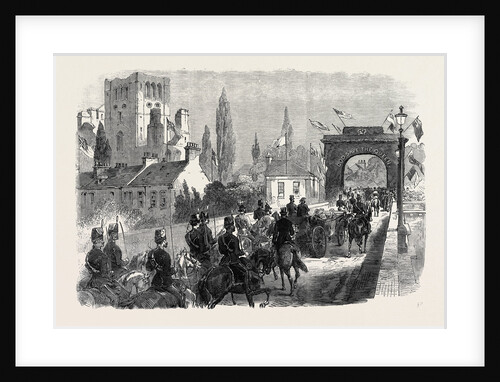 The Queen's Visit to the Scottish Border: The Queen Crossing Kelso Bridge UK 1867 by Anonymous