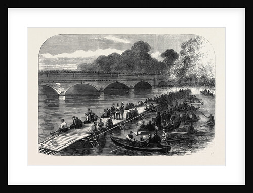 The 1st Middlesex Volunteer Engineers Throwing a Barrel-Pier Bridge Over the Serpentine 1867 by Anonymous