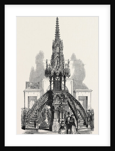 The Paris International Exhibition: Carved Oak Pulpit in the Rue De Belgique France 1867 by Anonymous