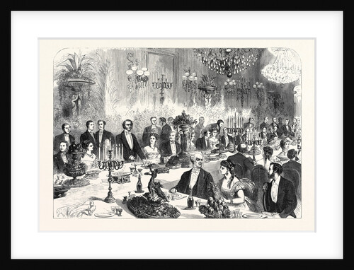 Banquet Given to the Imperial Commissioners of the Paris Exhibition by the Foreign Commissioners in the Hotel Du Louvre France 1867 by Anonymous