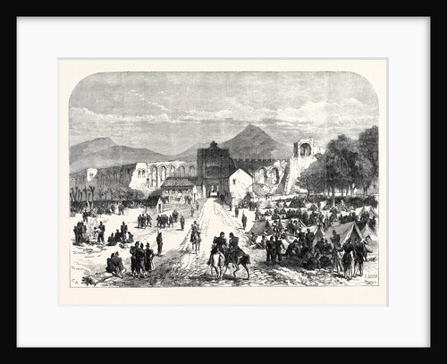 French Troops Encamped Inside the Lateran Gate at Rome Italy 1867 by Anonymous