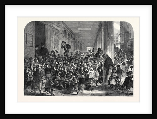 Engaging Children for the Christmas Pantomime at Drury Lane Theatre London UK 1867 by Anonymous