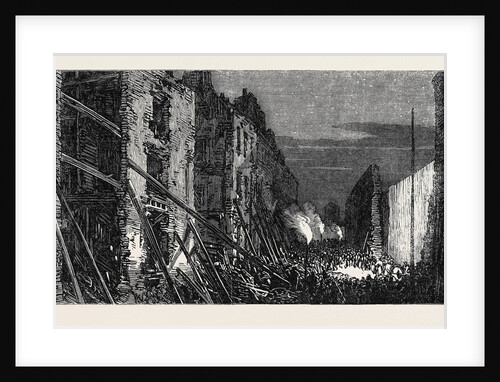 Effects of the Explosion at Clerkenwell: Corporation Lane by Night London UK 1867 by Anonymous