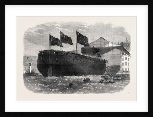 Launch of Her Majesty's Armour-Plated Screw Frigate Caledonia 31 Guns at Woolwich 1862 by Anonymous