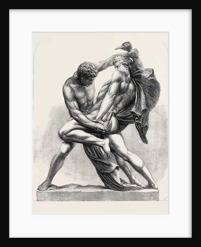 The International Exhibition: The Grapplers Group in Bronzed Zinc, 1862 by Anonymous
