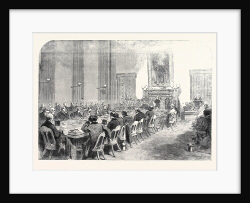 The Cotton Famine: Meeting of the Central Relief Committee in the Mayor's Parlour at the Manchester Townhall Earl of Derby in the Chair 1862 by Anonymous