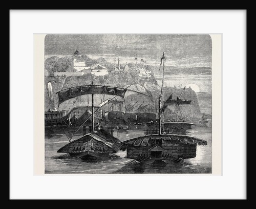 Cotton from India: A Cotton Fleet Descending the Ganges Casting Off from Mirzapore Early in the Morning 1862 by Anonymous