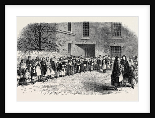The Cotton Famine: Operatives Waiting for Their Breakfast in Mr. Chapman's Courtyard Mottram Near Manchester 1862 by Anonymous