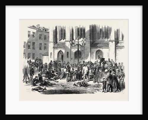 The Austro-Prussian War: Halt of a Convoy of Sick Prussian Soldiers Returning to Berlin 1866 Germany by Anonymous