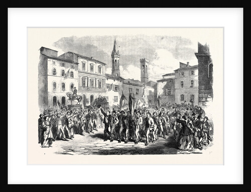 Garibaldian Volunteers in the Piazza Dell' Independenza Florence Italy 1866 by Anonymous