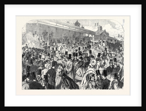 The Tribunes at Longchamps Before the Race for the Grand Prix De Paris France 1866 by Anonymous