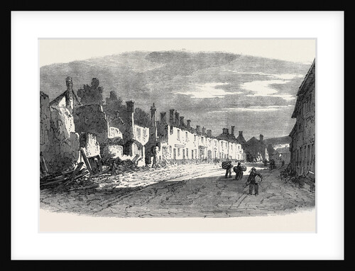 The Great Fire at Ottery St. Mary Devonshire: Ruins of Mill Street UK 1866 by Anonymous