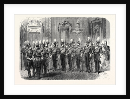 The Queen's Court: The Hon. Corps of Gentlemen-at-Arms on Duty at Buckingham Palace London UK 1866 by Anonymous