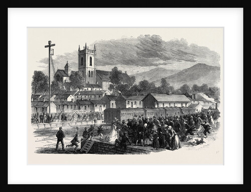 Opening of the Cork and Macroom Railway: Arrival of the First Train at Macroom Ireland 1866 by Anonymous
