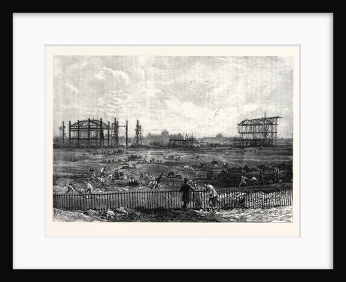 Progress of the Paris Exhibition Building in the Champ De Mars France 1866 by Anonymous