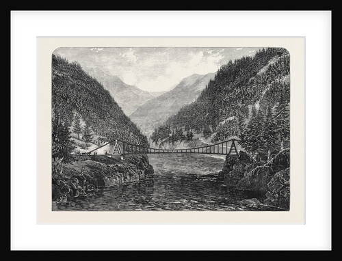 Wire Suspension Bridge Over the Fraser River British Columbia 1866 by Anonymous