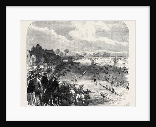 Opening of the Metropolitan Boating Season on Saturday Last: The Procession of Boats at Barnes UK 1866 by Anonymous